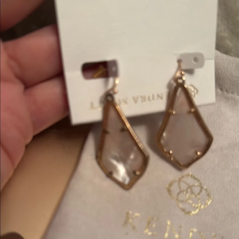 Kendra Scott Rose Gold Mother of Pearl Earrings - Picture 4 of 6